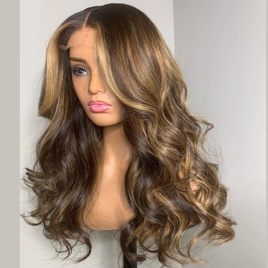 Medium And Long Curly Fashion Female Big Wave Real Human Hair Wig Medium And Long Curly Fashion Female Big Wave Real Human Hair Wig